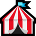 Bagaimana Circus Tent emoji terlihat di Microsoft.