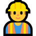 Bagaimana Construction Worker emoji terlihat di Microsoft.