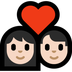 Bagaimana Couple with Heart: Light Skin Tone emoji terlihat di Microsoft.