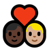 Bagaimana Couple with Heart: Man, Man, Dark Skin Tone, Medium-Light Skin Tone emoji terlihat di Microsoft.