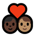 Bagaimana Couple with Heart: Man, Man, Dark Skin Tone, Medium Skin Tone emoji terlihat di Microsoft.