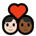 Bagaimana Couple with Heart: Man, Man, Light Skin Tone, Medium-Dark Skin Tone emoji terlihat di Microsoft.