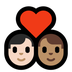 Bagaimana Couple with Heart: Man, Man, Light Skin Tone, Medium Skin Tone emoji terlihat di Microsoft.