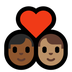 Bagaimana Couple with Heart: Man, Man, Medium-Dark Skin Tone, Medium Skin Tone emoji terlihat di Microsoft.