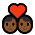 Bagaimana Couple with Heart: Man, Man, Medium-Dark Skin Tone emoji terlihat di Microsoft.