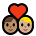 Bagaimana Couple with Heart: Man, Man, Medium Skin Tone, Medium-Light Skin Tone emoji terlihat di Microsoft.