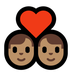 Bagaimana Couple with Heart: Man, Man, Medium Skin Tone emoji terlihat di Microsoft.