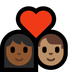 Bagaimana Couple with Heart: Woman, Man, Medium-Dark Skin Tone, Medium Skin Tone emoji terlihat di Microsoft.