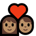 Bagaimana Couple with Heart: Woman, Man, Medium Skin Tone emoji terlihat di Microsoft.