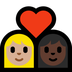 Bagaimana Couple with Heart: Woman, Woman, Medium-Light Skin Tone, Dark Skin Tone emoji terlihat di Microsoft.