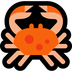 Hoe Krab emoji eruit ziet op Microsoft.