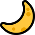 Bagaimana Crescent Moon emoji terlihat di Microsoft.