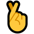 Bagaimana Crossed Fingers emoji terlihat di Microsoft.