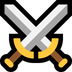 Bagaimana Crossed Swords emoji terlihat di Microsoft.