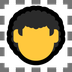 Bagaimana Curly Hair emoji terlihat di Microsoft.