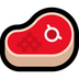 Bagaimana Cut of Meat emoji terlihat di Microsoft.