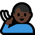 Bagaimana Deaf Man: Dark Skin Tone emoji terlihat di Microsoft.