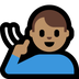 Bagaimana Deaf Man: Medium Skin Tone emoji terlihat di Microsoft.