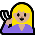 Bagaimana Deaf Person: Medium-Light Skin Tone emoji terlihat di Microsoft.