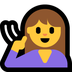 Bagaimana Deaf Woman emoji terlihat di Microsoft.