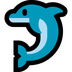 Bagaimana Dolphin emoji terlihat di Microsoft.