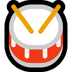 Bagaimana Drum emoji terlihat di Microsoft.