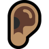 Bagaimana Ear: Medium Skin Tone emoji terlihat di Microsoft.