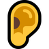 Bagaimana Ear emoji terlihat di Microsoft.