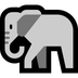 Hoe Olifant emoji eruit ziet op Microsoft.