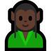 Bagaimana Elf: Dark Skin Tone emoji terlihat di Microsoft.