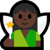 Bagaimana Fairy: Dark Skin Tone emoji terlihat di Microsoft.