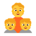 Bagaimana Family: Adult, Child, Child emoji terlihat di Microsoft.