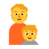 Bagaimana Family: Adult, Child emoji terlihat di Microsoft.