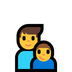 Come Famiglia: uomo e bambino emoji appare su Microsoft.