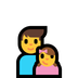 Bagaimana Family: Man, Girl emoji terlihat di Microsoft.