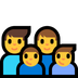 Bagaimana Family: Man, Man, Boy, Boy emoji terlihat di Microsoft.