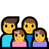 Bagaimana Family: Man, Man, Girl, Girl emoji terlihat di Microsoft.