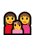 Bagaimana Family: Woman, Woman, Girl emoji terlihat di Microsoft.