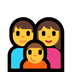 Bagaimana Family emoji terlihat di Microsoft.