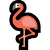 Hoe Flamingo emoji eruit ziet op Microsoft.