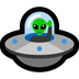 Bagaimana Flying Saucer emoji terlihat di Microsoft.