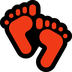 Bagaimana Footprints emoji terlihat di Microsoft.