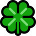 Bagaimana Four Leaf Clover emoji terlihat di Microsoft.