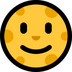 Bagaimana Full Moon Face emoji terlihat di Microsoft.