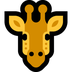 Hoe Giraffe emoji eruit ziet op Microsoft.