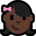 Bagaimana Girl: Dark Skin Tone emoji terlihat di Microsoft.