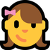 Come Bambina emoji appare su Microsoft.