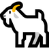 Bagaimana Goat emoji terlihat di Microsoft.