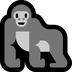 Hoe Gorilla emoji eruit ziet op Microsoft.