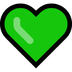 Bagaimana Green Heart emoji terlihat di Microsoft.